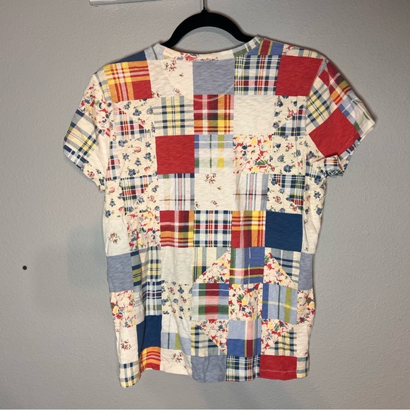 Polo Ralph Lauren Patchwork T-Shirt Women's Size Medium Plaid Cottagecore - Picture 6 of 9